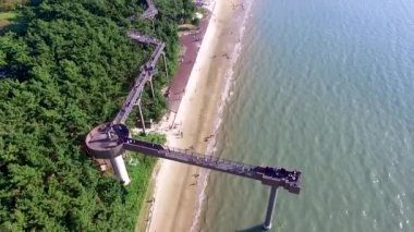 Yeni Janghang, Chungcheongnamdo, Güney Kore, Asya Songlim dağ orman beldesinde havadan görünümü