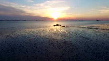 Günbatımı çamur düz Janghang Songlim dağ orman Resort, Seocheon, Chungcheongnamdo, Güney Kore, Asya