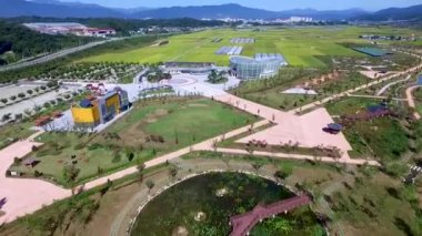 Havadan görünümü Changpowon Botanik Bahçe, Geochang,: Gyeongnam, South Korea, Asya