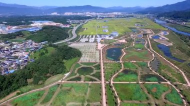 Havadan görünümü Changpowon Botanik Bahçe, Geochang,: Gyeongnam, South Korea, Asya