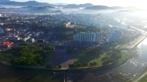 Letecký Pohled Seongbak Forest Seongju Gyeongbuk Jižní Korea Asie — Stock video