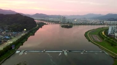Günbatımı Miryang Nehri, Asya: Gyeongnam, South Korea