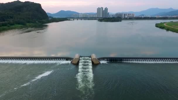 Vue Aérienne Fleuve Miryang Gyeongnam Corée Sud Asie — Video