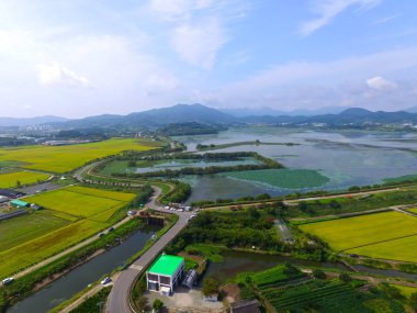 Junam depo, Changwon,: Gyeongnam, South Korea Asya havadan görünümü