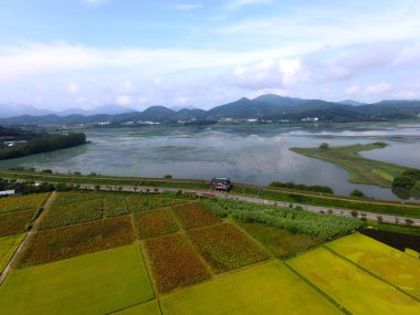 Junam depo, Changwon,: Gyeongnam, South Korea Asya havadan görünümü