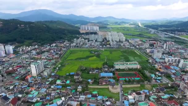 Luchtfoto Van Eonyang Eupseong Fort Ulju Ulsan Zuid Korea Azië — Stockvideo