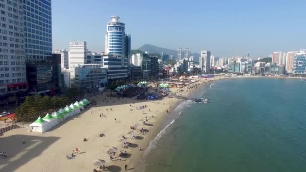 Eobang Balıkçılık Festivali Gwangalli Beach Busan Güney Kore Asya Havadan — Stok video