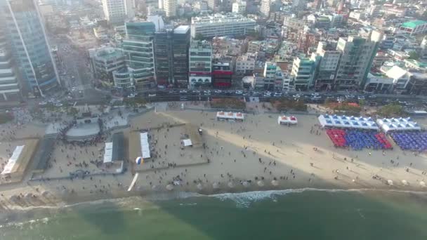 Eobang Balıkçılık Festivali Gwangalli Beach Busan Güney Kore Asya Havadan — Stok video