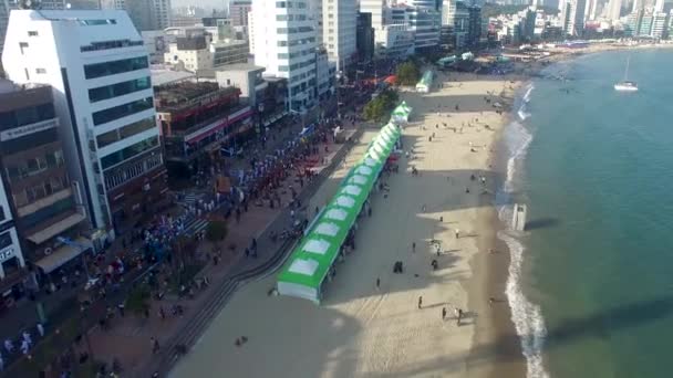 Gwangalli Beach Busan Güney Kore Asya Daki Eobang Balıkçılık Festivali — Stok video