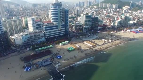 Pouliční Přehlídka Eobangského Rybářského Festivalu Gwangalli Beach Busan Jižní Korea — Stock video