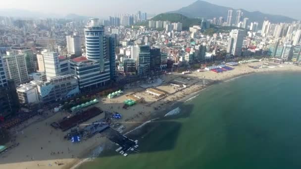 Straat Parade Van Eobang Fishing Festival Gwangalli Beach Busan Zuid — Stockvideo