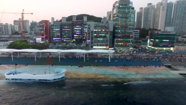 Många Folk Minrak Seaside Park Gwangalli Busan Sydkorea Asien — Stockvideo