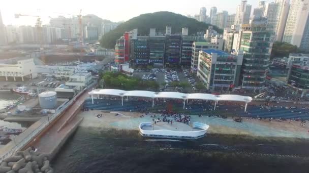 Πολλοί Λαοί Στο Minrak Seaside Park Γκουγκουάλι Μπουσάν Νότιος Κορέα — Αρχείο Βίντεο