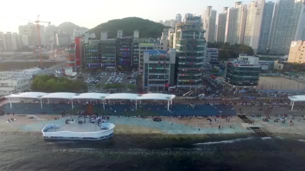Muchos Pueblos Minrak Seaside Park Gwangalli Busan Corea Del Sur — Vídeo de stock