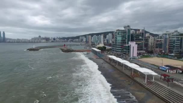 Typoon Coming Minrak Waterside Park Gwangalli Busan Coreia Sul Ásia — Vídeo de Stock