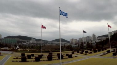 BM asker 16 ülkeden ve savaşta 1950-1953 üzerinden Kore Savaşı sırasında öldürüldü beş ülke BM AIDS BM Memorial mezarlığı Kore onur