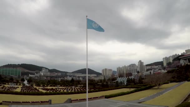 Cimitero Commemorativo Delle Nazioni Unite Corea Onora Soldati Delle Nazioni — Video Stock