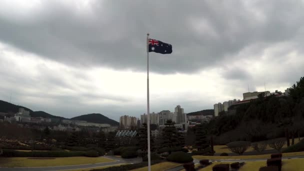 Memorial Cemetery Korea Eert Soldaten Uit Landen Aids Uit Vijf — Stockvideo