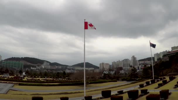 Ensz Memorial Cemetery Koreában Kitüntetések Ensz Katonák Országból Ensz Aids — Stock videók