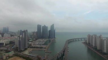 Hyperlapse trafik Haeundae, Busan, Güney Kore, Asya Centum City.