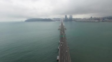 Hyperlapse trafik Haeundae, Busan, Güney Kore, Asya Centum City.
