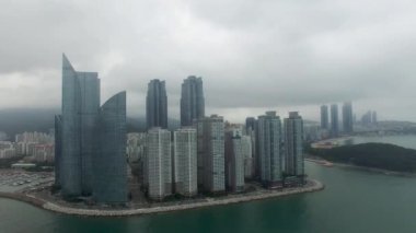 Hyperlapse trafik Haeundae, Busan, Güney Kore, Asya Centum City.