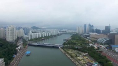 Hyperlapse trafik Haeundae, Busan, Güney Kore, Asya Centum City.