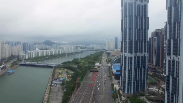 Hyperlapse Verkehr Der Centum City Haeundae Busan Südkorea Asien — Stockvideo