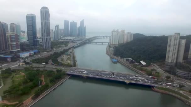 Hyperlapse Ruchu Centum Miasta Azji Haeundae Busan Korea Południowa — Wideo stockowe