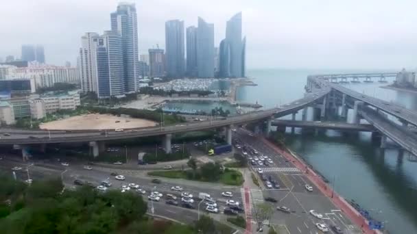 Traffico Iperlapso Centum City Haeundae Busan Corea Del Sud Asia — Video Stock