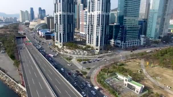Hyperlapse Centum City Traffic Haeundae Busan Coreia Sul Ásia — Vídeo de Stock