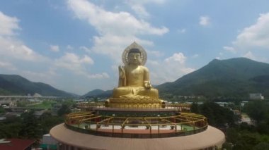 Hongbeopsa Tapınağı'nın havadan görünümü, Busan, Güney Kore, Asya