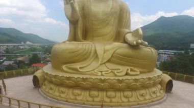 Hongbeopsa Tapınağı'nın havadan görünümü, Busan, Güney Kore, Asya