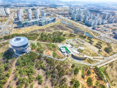 Bitgaram Gözlemevi Havadan Görünümü, Naju, Jeonnam, Güney Kore, Asya