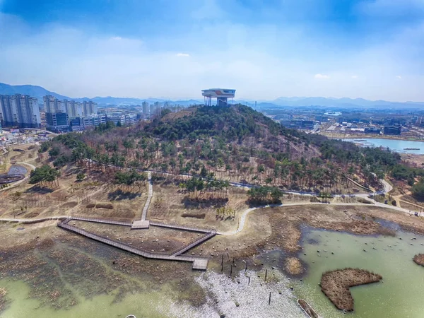 ビガラム天文台、ナジュ、全南、韓国、アジアの航空写真 — ストック写真