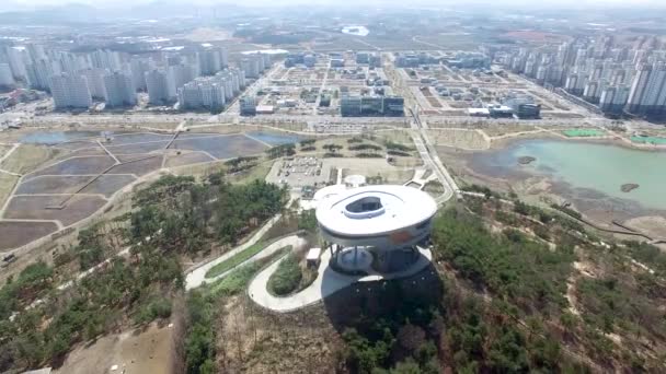 Vista Aérea Del Observatorio Bitgaram Naju Jeonnam Corea Del Sur — Vídeos de Stock