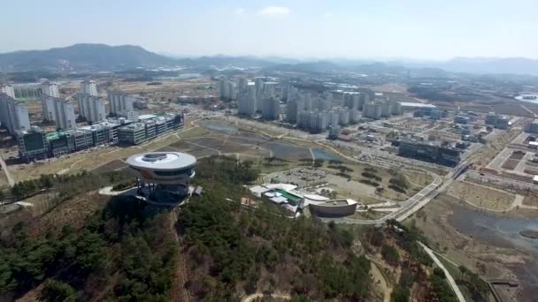 Letecký Pohled Observatoř Bitgaram Naju Jeonnam Jižní Korea Asie — Stock video