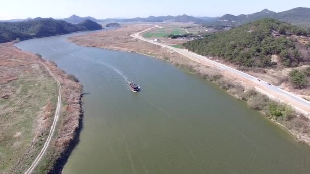 Hangpo Dotbae Yeongsan River Naju Jeonnam Südkorea Asien — Stockvideo