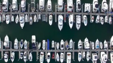 Haeundae Suyeong Bay Yatçılık Merkezi Havadan Görünümü, Busan, Güney Kore, Asya.