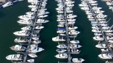 Haeundae Suyeong Bay Yatçılık Merkezi Havadan Görünümü, Busan, Güney Kore, Asya.