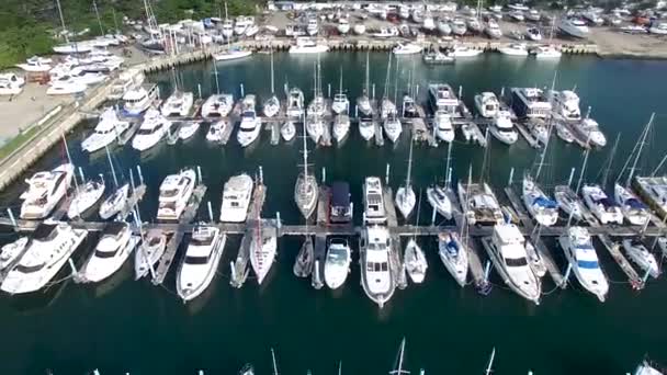 Luchtfoto Van Haeundae Suyeong Bay Yachting Center Busan Zuid Korea — Stockvideo