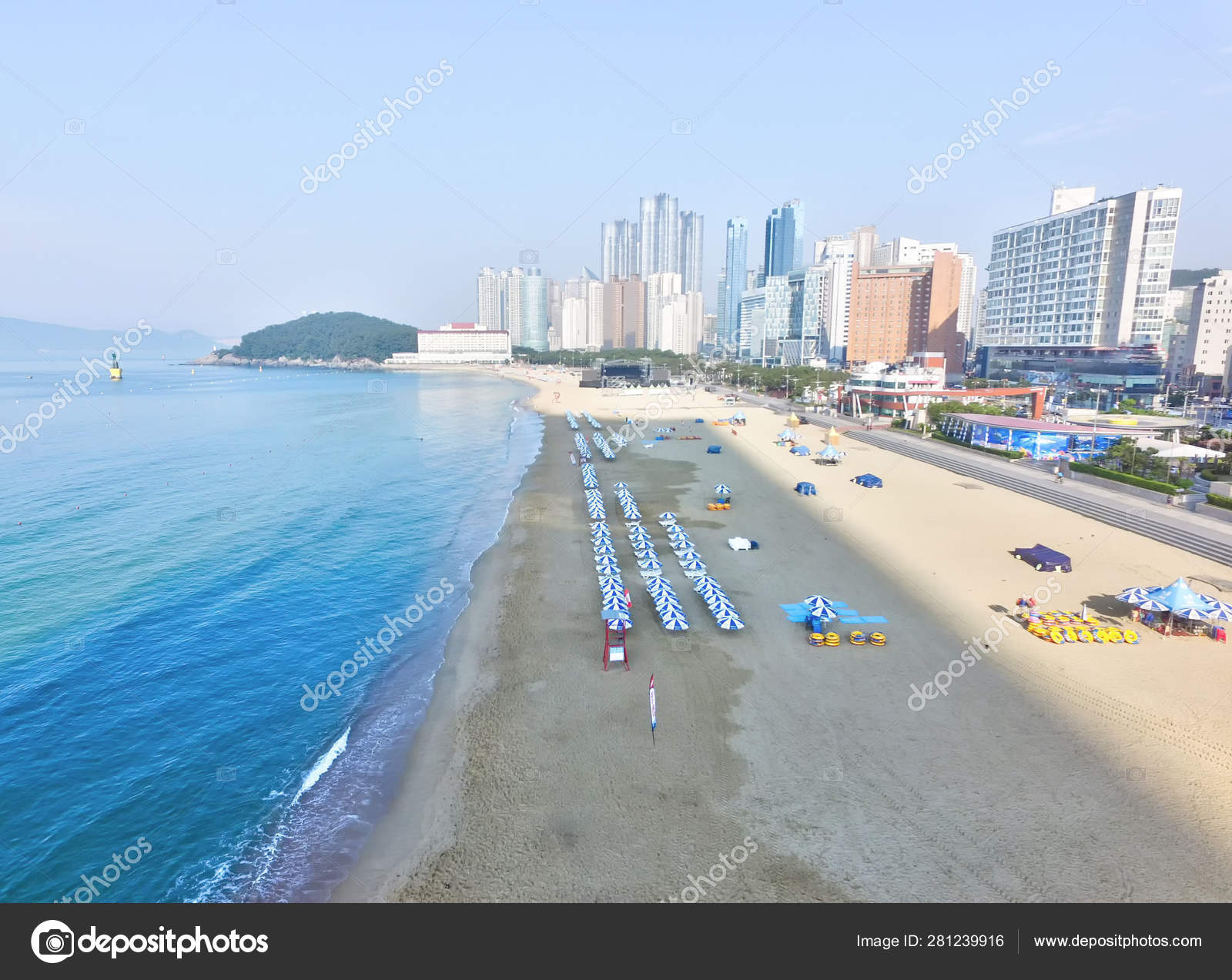 Morning Of Summer Haeundae Beach Busan South Korea Asia