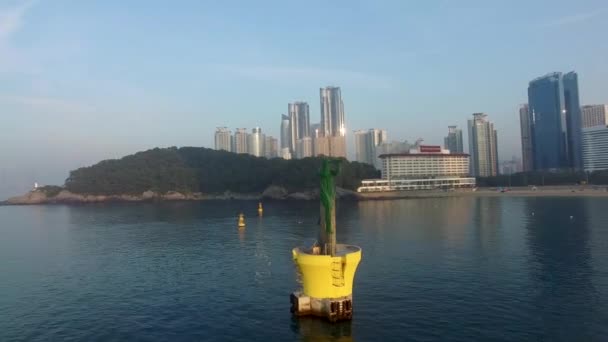 Standbeeld Van Haeundae Strand Busan Zuid Korea Azië — Stockvideo