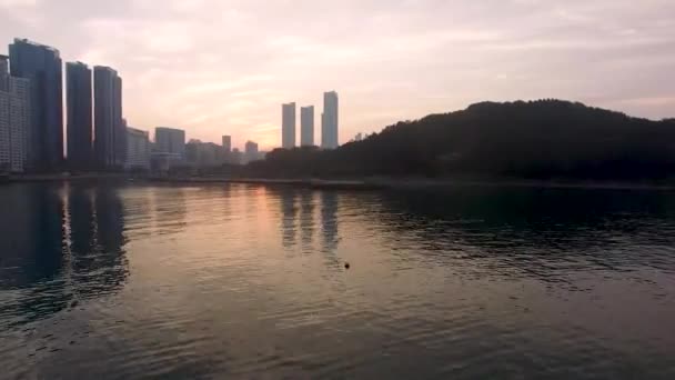 Sunrise Summer Haeundae Beach Pusan Korea Południowa Azja — Wideo stockowe