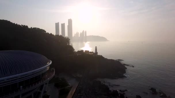 Sunrise Van Dongbaekseom Island Busan Zuid Korea Azië — Stockvideo