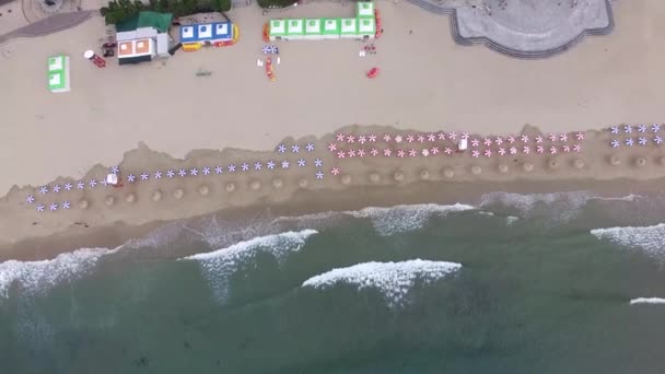 Gwangalli Beach Bulutlu Yaz Sabahı Aeril Görünümü Busan Güney Kore — Stok video