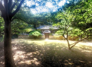 Ormandaki Geleneksel Kore Evi Hanok, Dongrae, Busan, Güney Kore, Asya