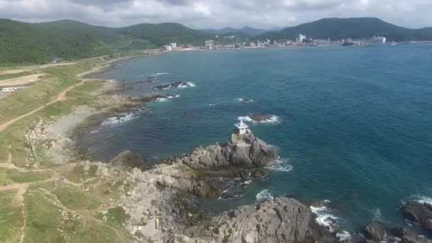 Letecký Pohled Park Orangdae Jeonggwan Gijang Busan Jižní Korea Asie — Stock video