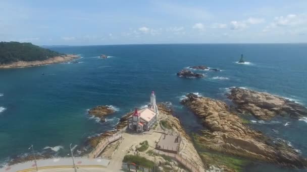 Vue Aérienne Église Catholique Jukseong Jeonggwan Gijang Busan Corée Sud — Video