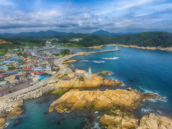 Aerial View of Jukseong Catholic Church, jeonggwan, Gijang, Busa — Stock Photo, Image